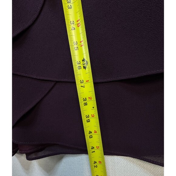 Patra Womens Tiered Chiffon Dress Size 12 Purple Beaded Evening Party Formal - Picture 7 of 15